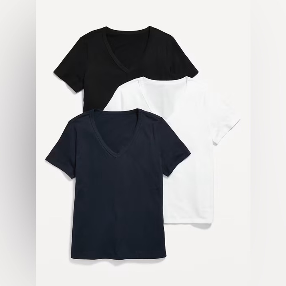 OLD NAVY EVERYDAY V-NECK T-SHIRT 3PK MULTI COLORS SIZE XXL (NEW WITH TAGS) A25
